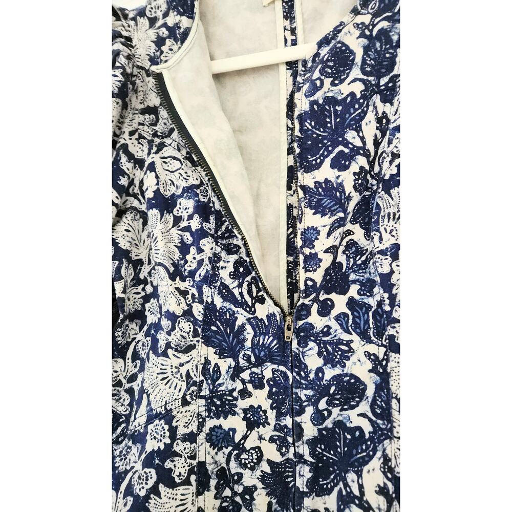 Ulla Johnson Dress Mini Western Wren Denim Puff Long Sleeve Blue Floral US 8 - Picture 12 of 15